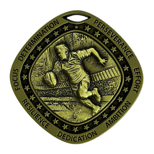 Rugby Gold Medal by School Badges UK