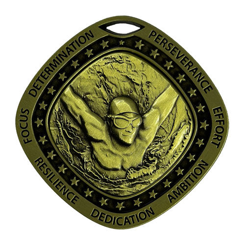 Swimming Gold Medal by School Badges UK