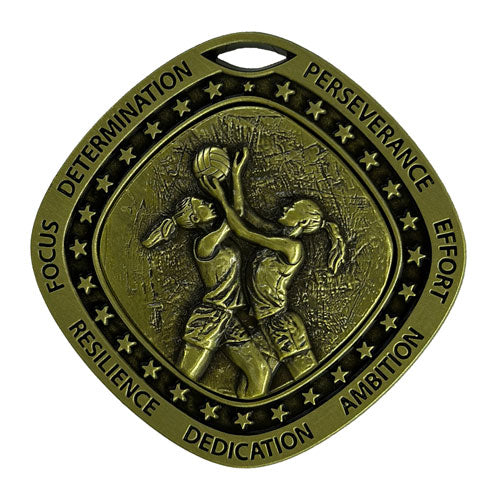 Netball Gold Medal by School Badges UK