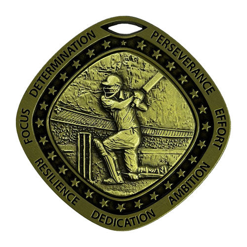 Cricket Gold Medal by School Badges UK