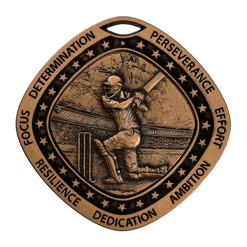 Cricket Bronze Medal by School Badges UK