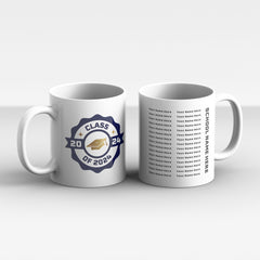 Personalised Class of 2024 Mug up to 30 names by School Badges UK