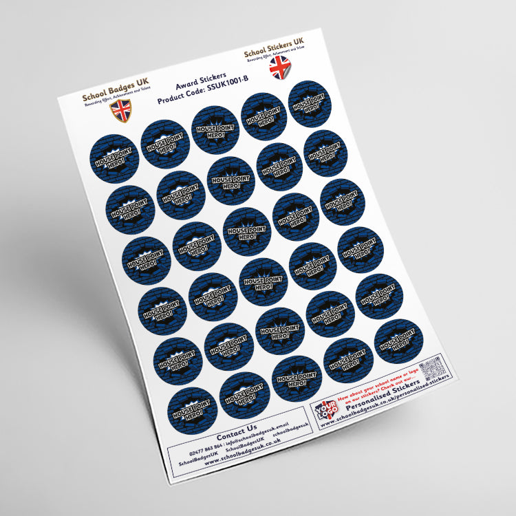 House Point Hero Stickers by School Badges UK