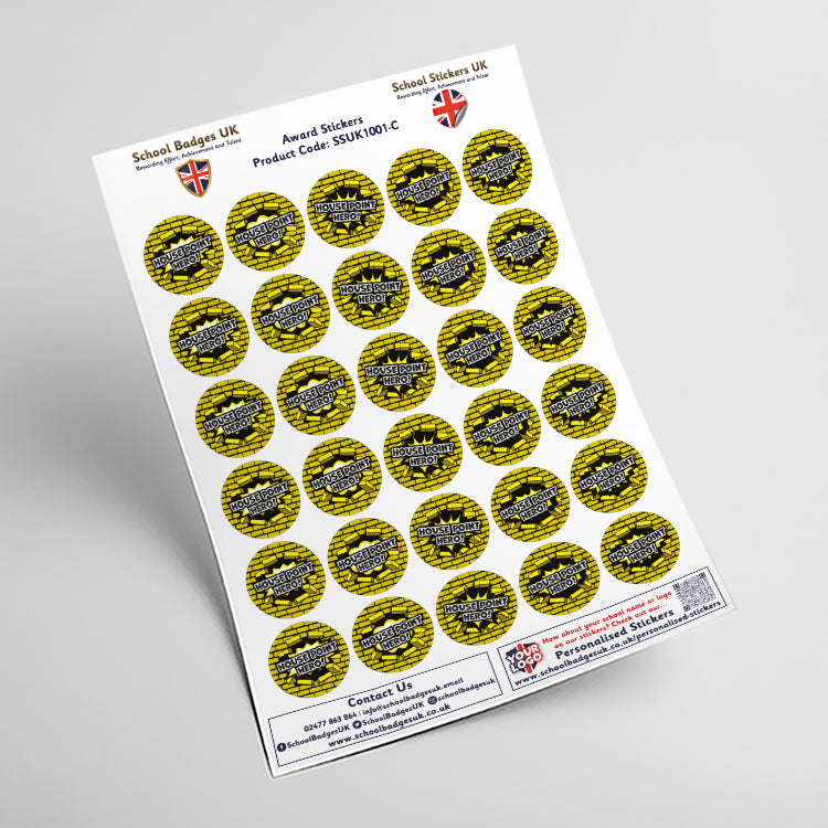 House Point Hero Stickers by School Badges UK