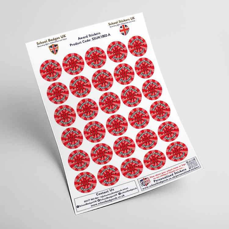 House Point Superstar Stickers by School Badges UK