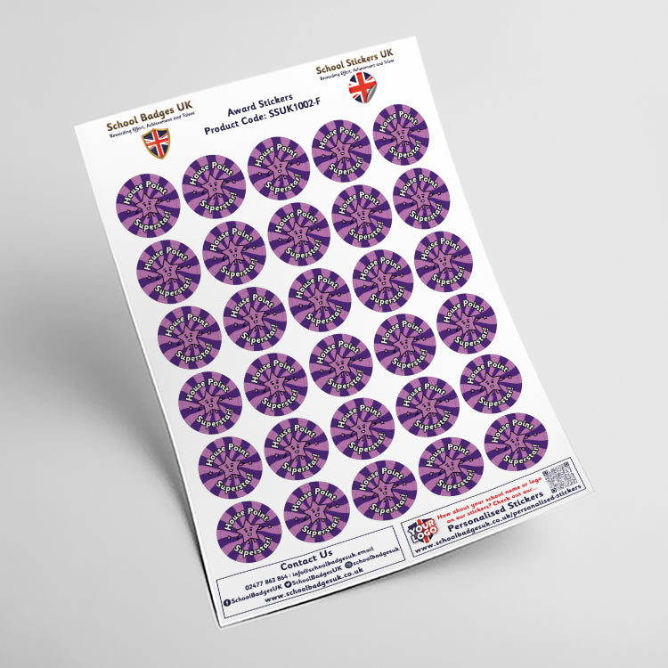 House Point Superstar Stickers by School Badges UK