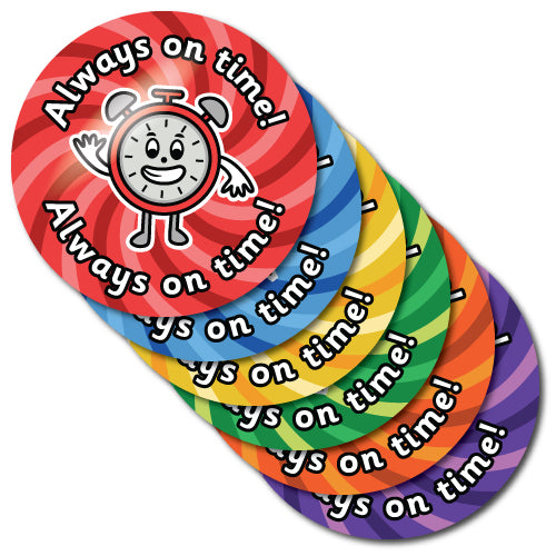 Always On Time Stickers by School Badges UK