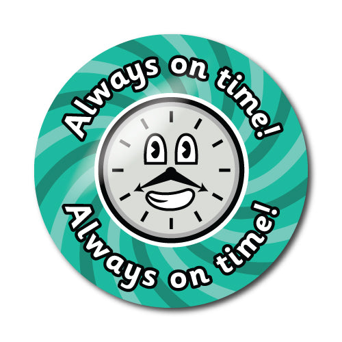 Always On Time Stickers by School Badges UK