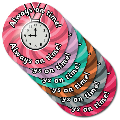 Always On Time Stickers by School Badges UK