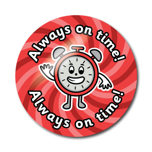 Always On Time Stickers by School Badges UK
