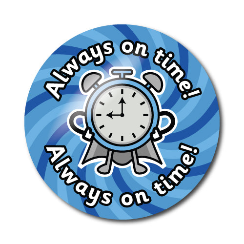 Always On Time Stickers by School Badges UK