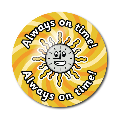Always On Time Stickers by School Badges UK