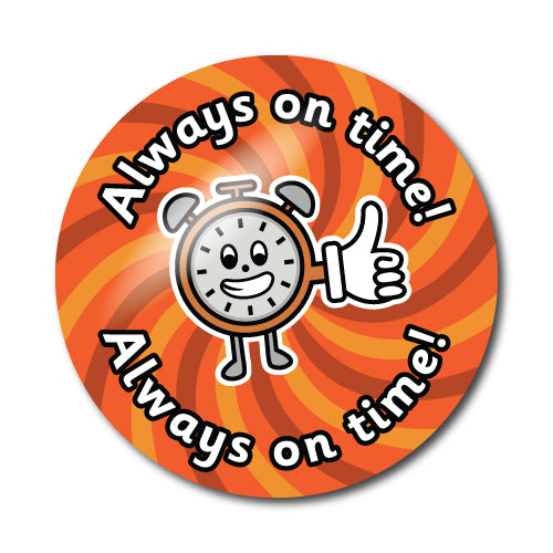 Always On Time Stickers by School Badges UK