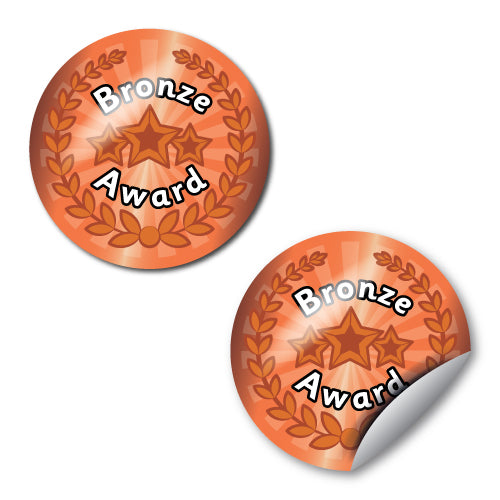 Bronze Award Star Stickers by School Badges UK