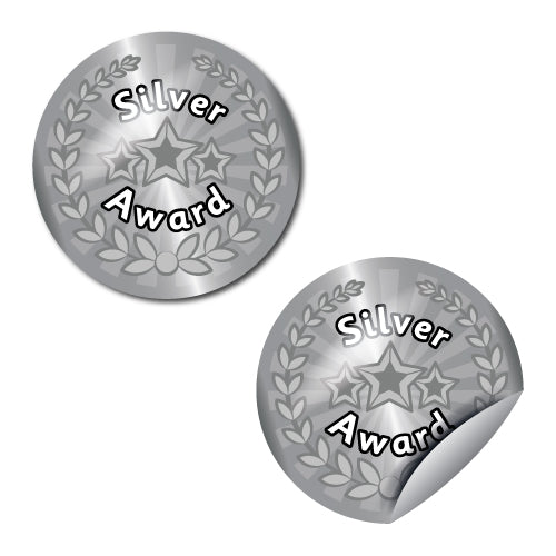 Silver Award Star Stickers by School Badges UK