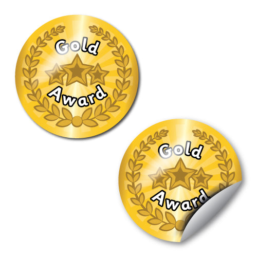 Gold Award Star Stickers by School Badges UK