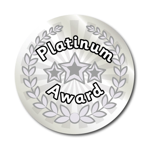 Platinum Award Star Stickers by School Badges UK