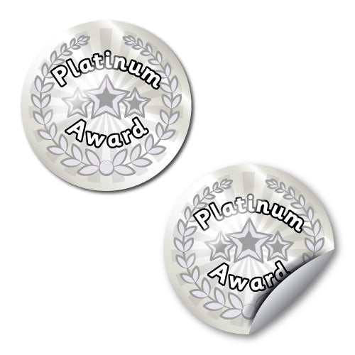 Platinum Award Star Stickers by School Badges UK