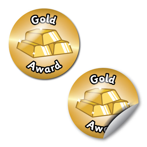 Gold Award Treasure Themed Stickers by School Badges UK