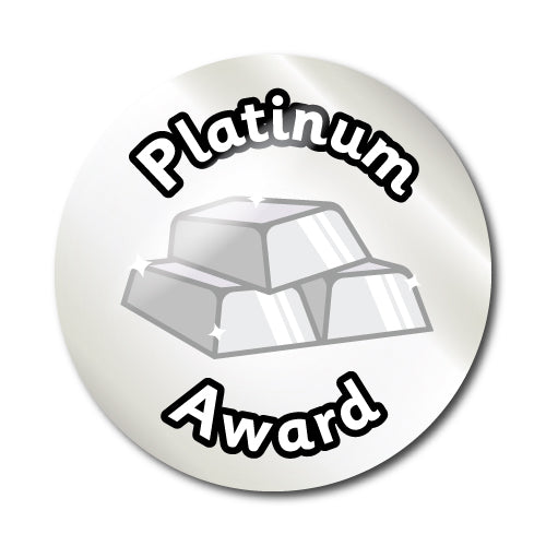 Platinum Award Treasure Themed Stickers by School Badges UK