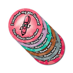 Personalised Pen Licence Stickers by School Badges UK