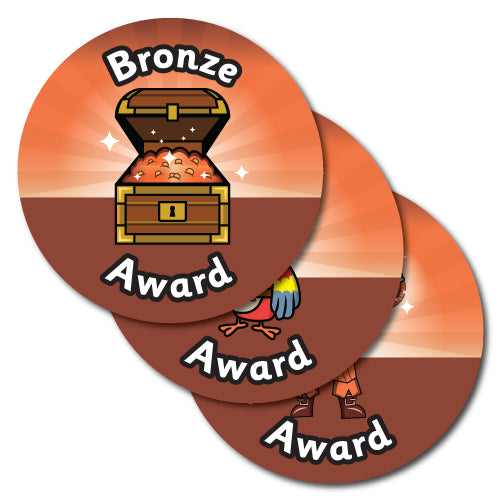 Bronze Award Pirate Themed Stickers by School Badges UK