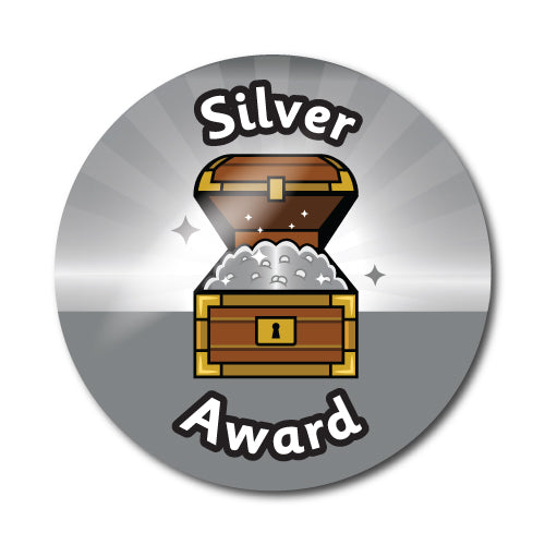 Silver Award Pirate Themed Stickers by School Badges UK