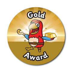 Gold Award Pirate Themed Stickers by School Badges UK