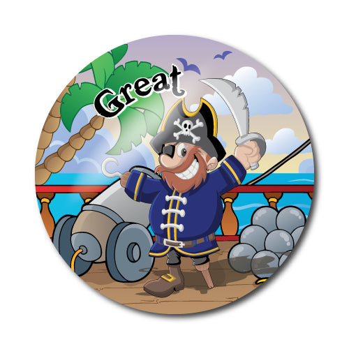 Well Done Pirate Stickers by School Badges UK
