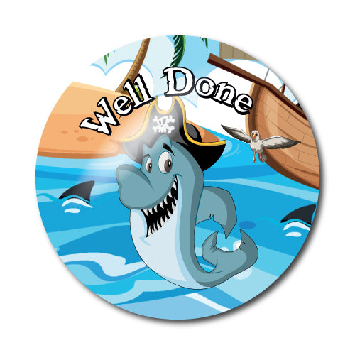 Well Done Pirate Stickers by School Badges UK