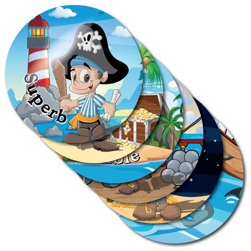 Well Done Pirate Stickers by School Badges UK