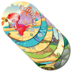 Well Done Dinosaur Stickers by School Badges UK