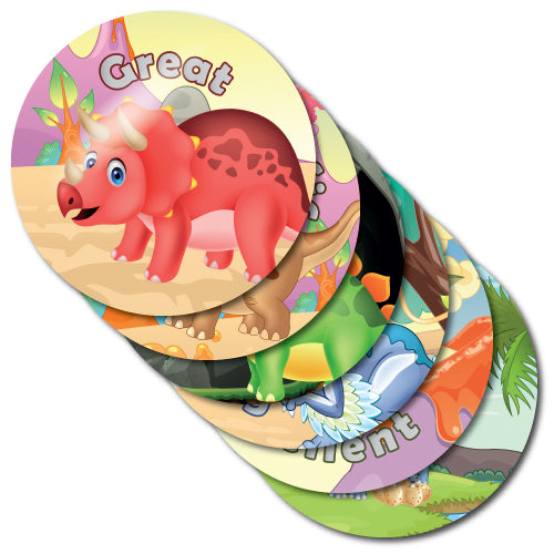 Well Done Dinosaur Stickers by School Badges UK