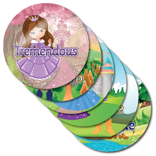 Well Done Prince and Princess Stickers by School Badges UK