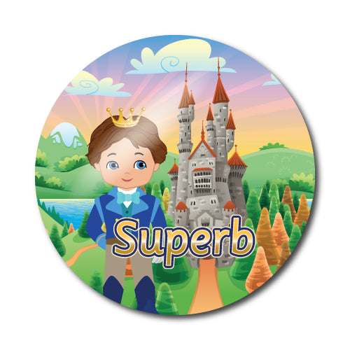 Well Done Prince and Princess Stickers by School Badges UK