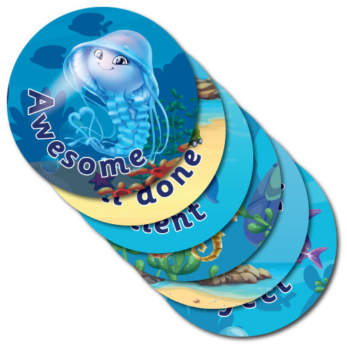 Well Done Sea Creature Stickers by School Badges UK
