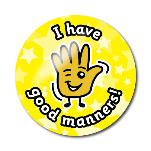 Manners Sticker I Have Good Manners Stickers by School Badges UK