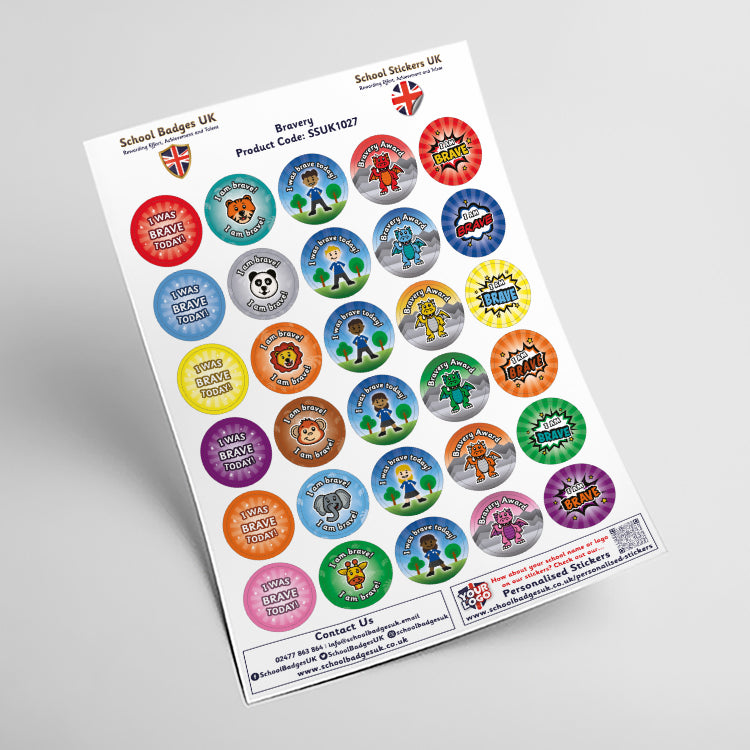 Bravery Stickers by School Badges UK