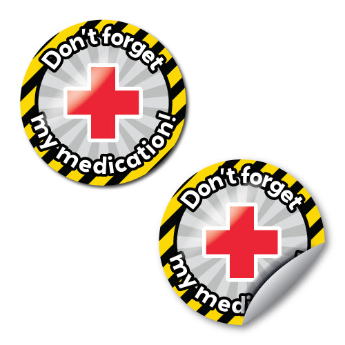 Don't Forget My Medication Stickers by School Badges UK