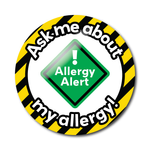 Ask Me About My Allergy Stickers by School Badges UK