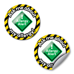 Ask Me About My Allergy Stickers by School Badges UK