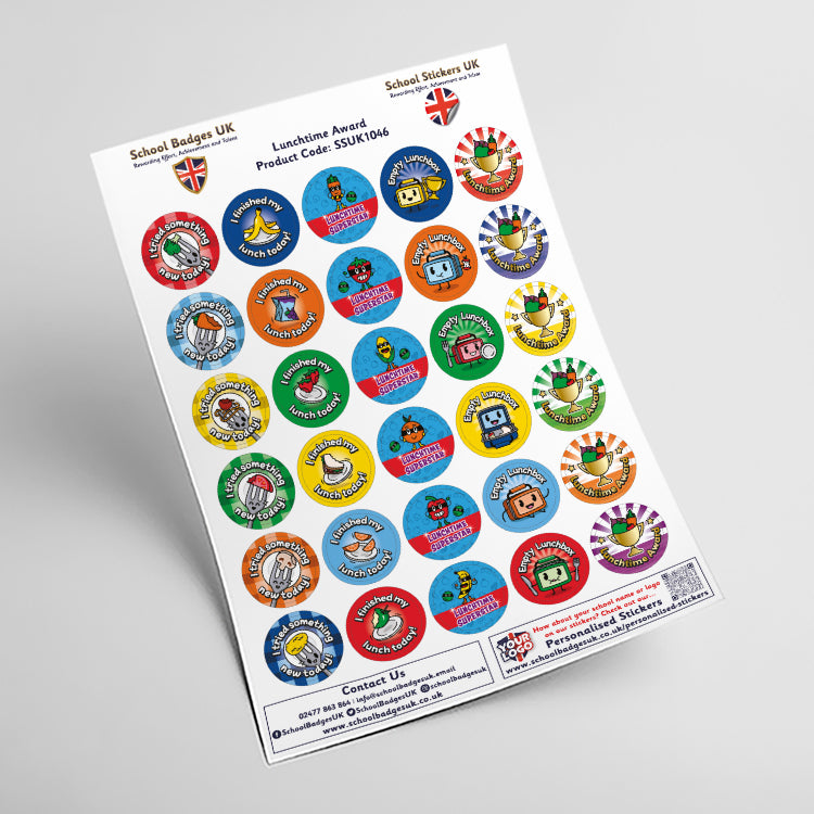 Lunchtime Award Stickers by School Badges UK