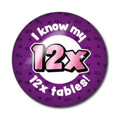 Times Tables 9-12x Stickers - School Badges UK
