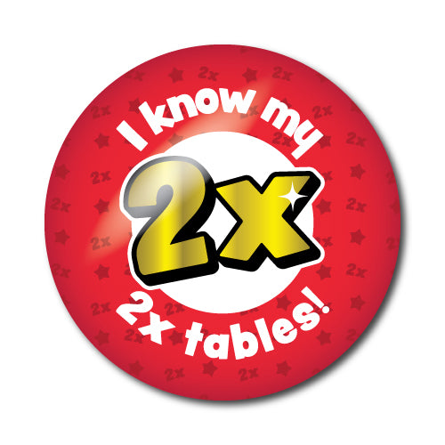 Times Tables 2-8x Stickers - School Badges UK