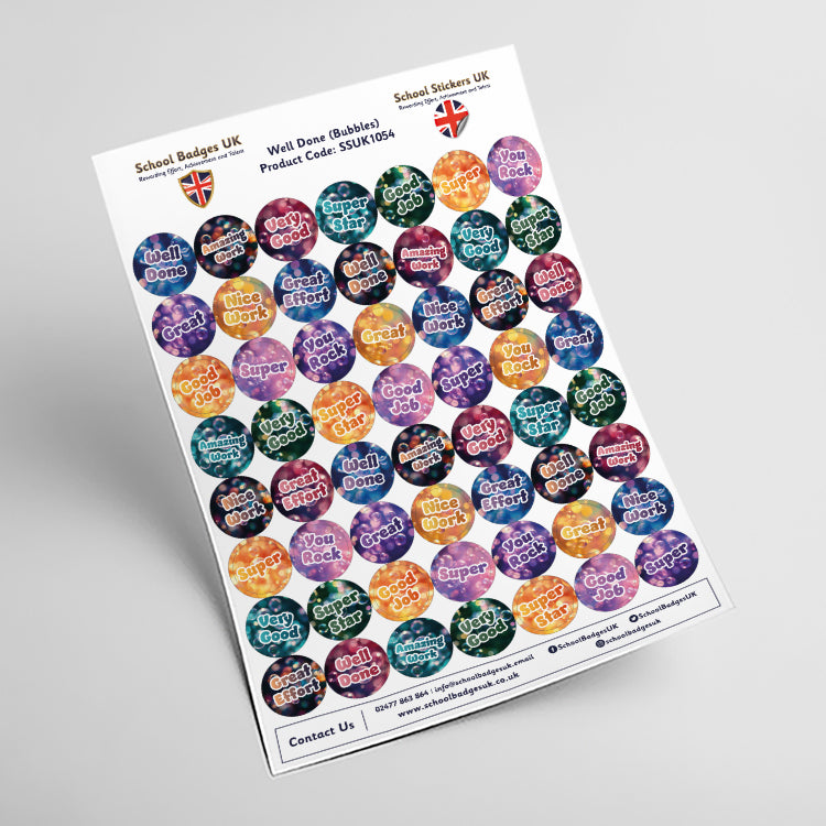 Well Done Bubbles Stickers