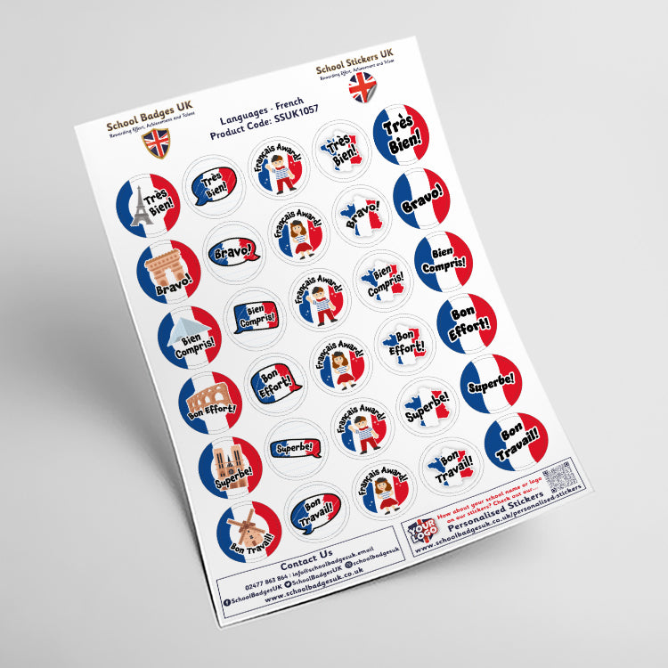 French Stickers - School Badges UK