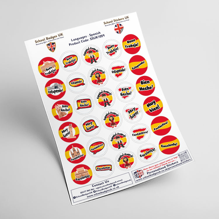 Spanish Stickers - School Badges UK