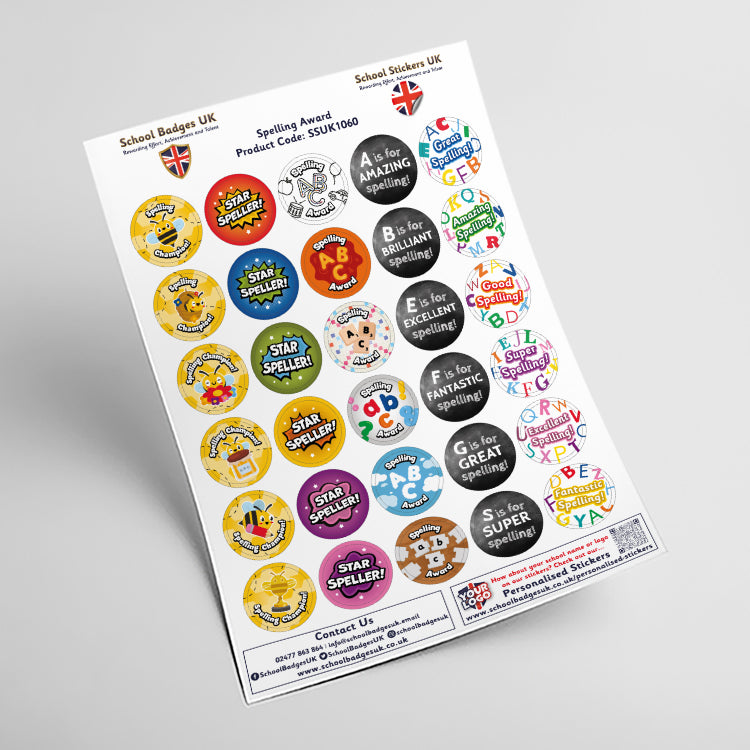 Spelling Award Stickers