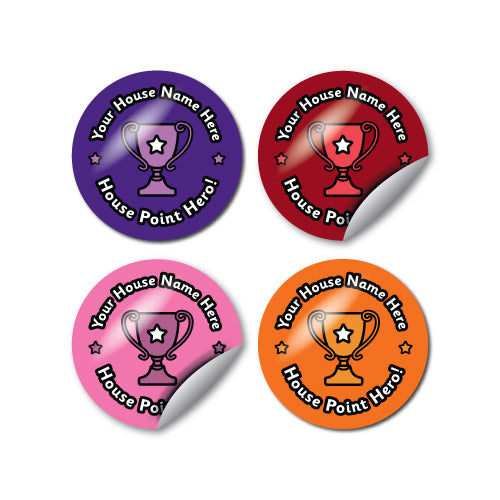 Personalised House Point Hero Stickers by School Badges UK