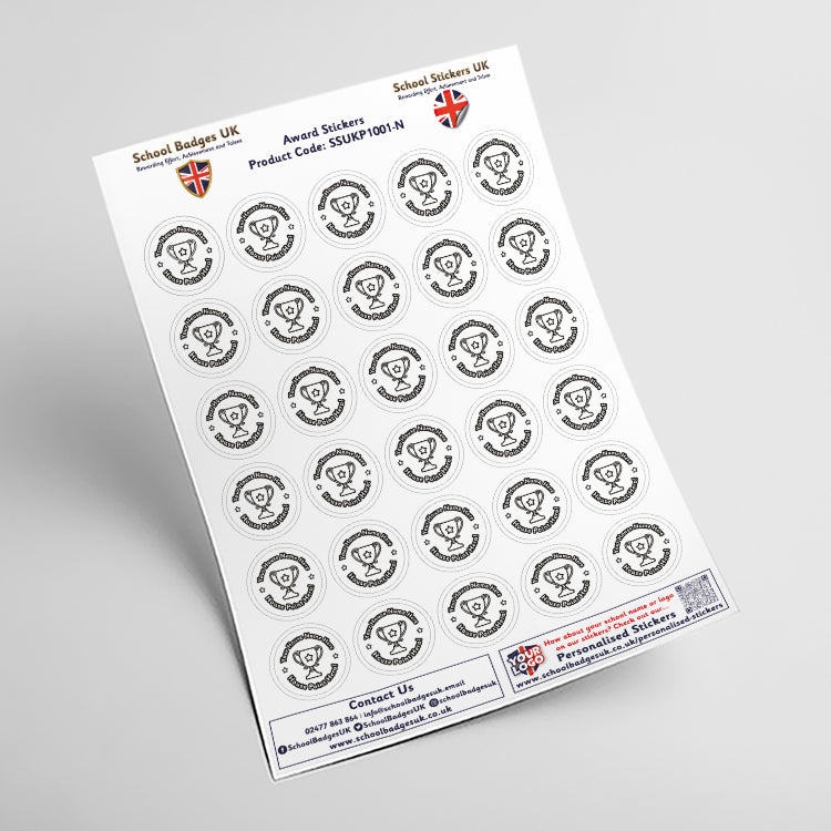 Personalised House Point Hero Stickers by School Badges UK